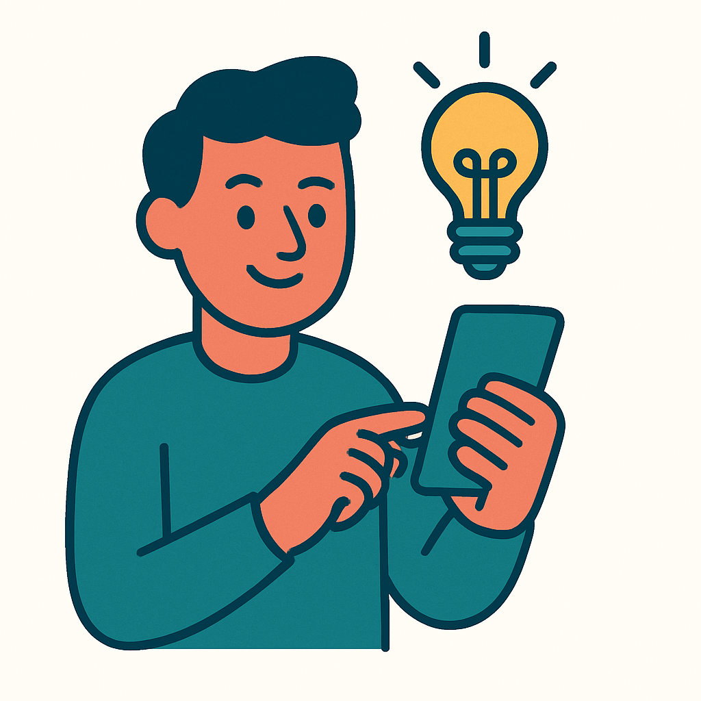 Pessoa com uma ideia para fidelização